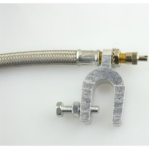 2 Pieces Dual Wheel Valve Stem Extender Extention 9.8'' Stainless Steel Flexible Braided Hoses with Iron clip