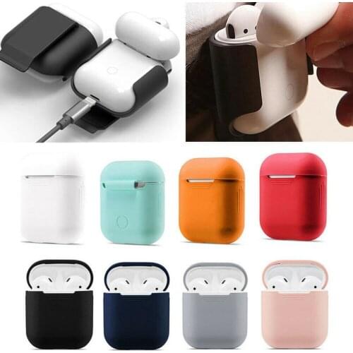 Ultra-thin Silicone Case For AirPods Shockproof Bluetooth Wireless Earphone Cover Protective Skin For Apple Airpods Charging Box