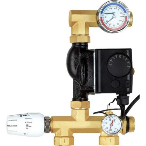 Water Underfloor Heating Manifold Pump mixing valve unit brass