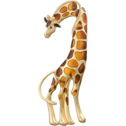 Fashion Women Suit Accessories Bag Clothes Label Enamel Animal Brooch Giraffe Brooch Pin