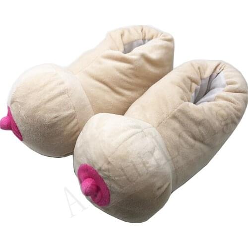 Couple Bedroom Fun Home Slippers Women Cute Breasts Winter Warm Slipper One Size 36-41 Ladies Slippers Snug Sneakers Woman Shoes