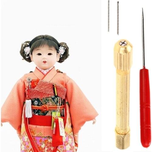 1 set diy toll hair doll set 0.6/0.8mm doll hair rooting reroot rehair tool holder with 5 extra needles reproduce hair doll tool