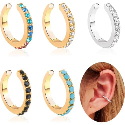 Ear Cuff Non Pierced 1 Pc Crystal Fashion Earrings Unisex Nose Ring Rock Punk Women Earrings Clip on New Vintage Jewelry Girl