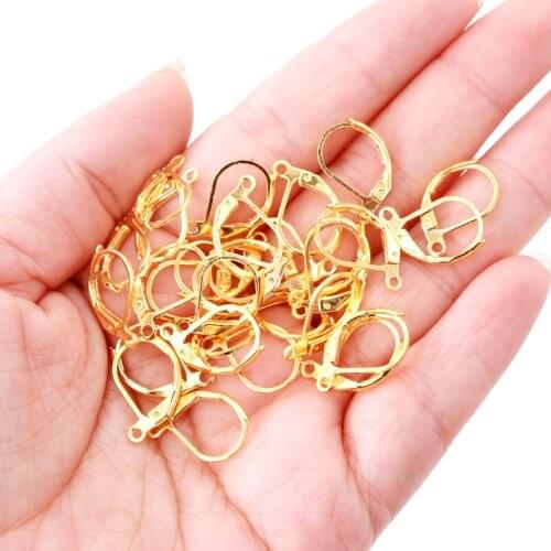 200pcs/lot 16x10mm Silver Plated French Earring Hooks Wire Settings Base Settings Whole Sale Metal Copper Lobster Clasp Hooks