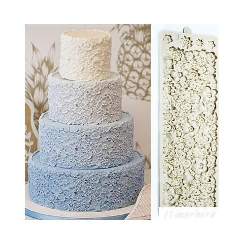 37x12cm Large Flower Pattern Silicone Mold Mat 3D Full Flower Mold Fondant Decoration Sugar Craft Tool Baking Cake Tool