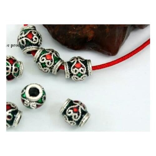 5pcs Petals Bead spacer bead Caps Enamel Cloisonne Metal Golden Plated Jewelry Findings For Bracelet Jewelry Making DIY fbh6