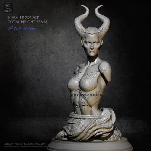 60mm Resin bust model kits Juliet witch self-assembled TD-2331