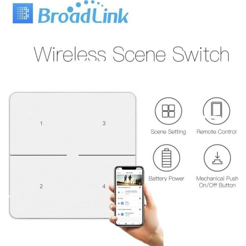 BroadLink Wireless Smart Scene Controller APP Remote Control Button Light Switch 4 Gang Switch Panel Smart Button Kit
