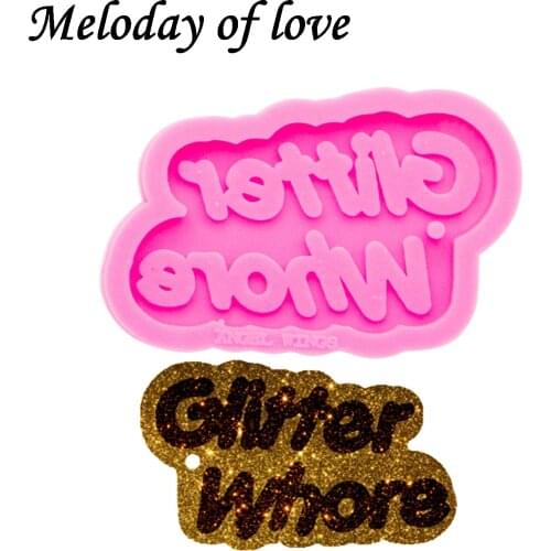 Shiny Glossy Glitter Letter Form Silicone Mold DIY American Flag Epoxy Resin Molds Jewelry Making Keychain DY0311