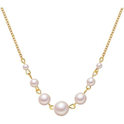 Vintage simple string beads artificial Pearl single-layer necklace 2021 New Fashion Jewelry chain jewelry grace pendant necklace