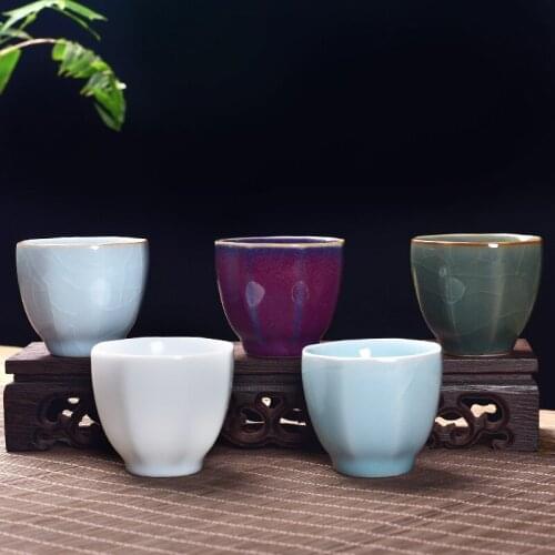 Chinese Style Tea Set Tea Cup Handmade Ruci Ceremony Small Ceramic Teahouse Business Supplies Undefined Bubble Retro Home Cups 1