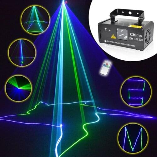 Chims DMX Control 200mw Laser Light Stage Lighting Scanner Cyan Show Bright Effect Projector Party Musical Dance Home DM-GBC200