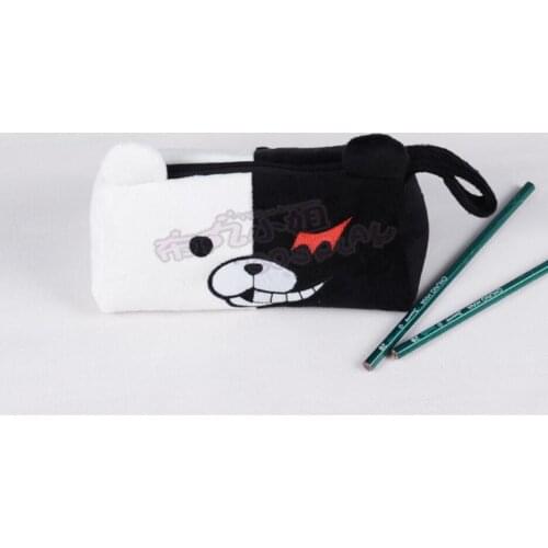 Danganronpa Monokuma Flocked Pencil Case Stationery Bag Cosmetic Bags Pouch/Brush Pot/Pen Holder/Office School Supplies