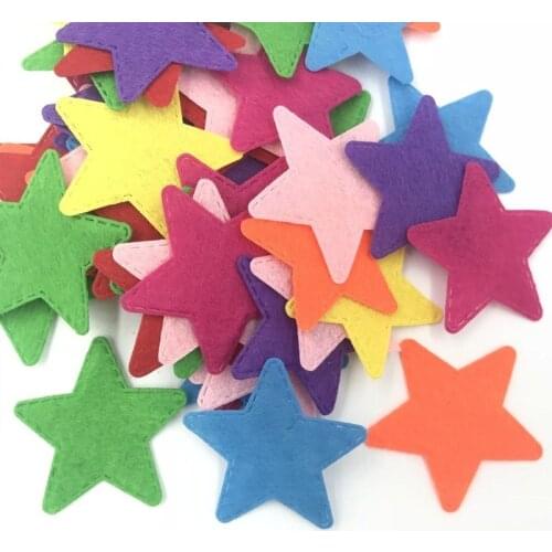 DIY 200pcs Mixed Colors star shape Felt Appliques Crafts clothing decoration 44mm