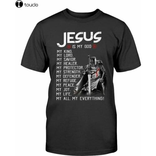 Christian Knight Templar T-Shirt Men Warrior Of God Jesus Is My Lord Tee Gifts Tee Shirt