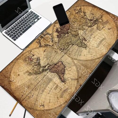 XGZ Large Size World Map Gaming Mouse Pad Anti-slip Rubber PC Computer Gamer Mousepad Desk Mat Locking Edge for CS GO LOL Dota