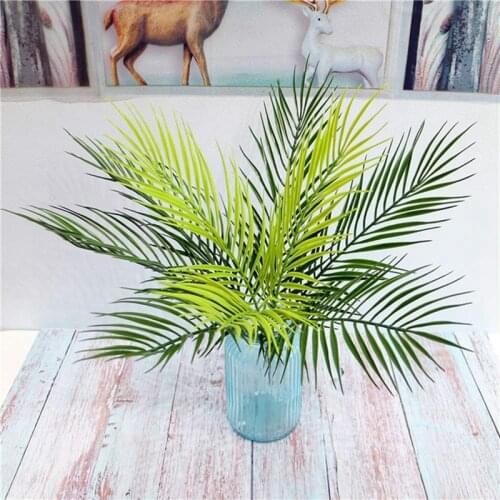 12Pcs Artificial Palm Leaves Plants Faux Palm Fronds Tropical Large Palm Leaves Greenery Plant for Leaves Hawaiian Party