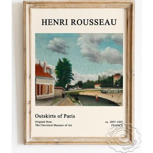 Henri Rousseau Exhibition Museum Poster, Outskirts Of Paris Scenery Canvas Painting, Landscape Art Prints, Home Decor Picture