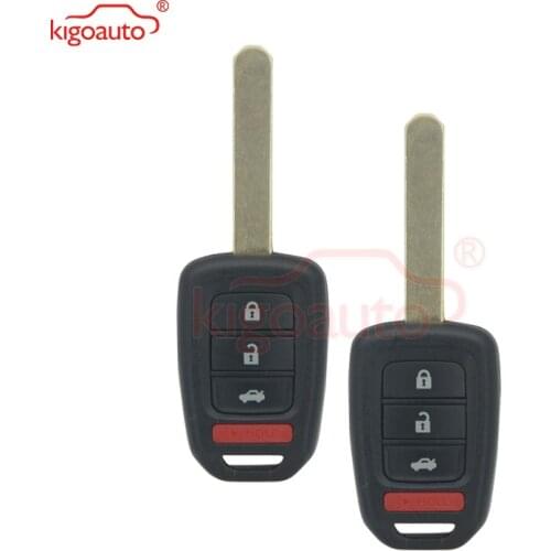 Kigoauto 2pcs Remote key shell for Honda Accord CRV Civic 2014 4 button MLBHLIK6 1T HON66