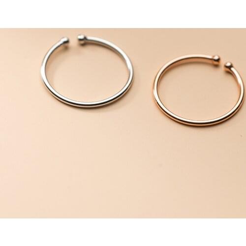 PONYKISS Office 925 Sterling Silver Colorful Spiral twist and Glossy Adjustable Rings for Women Fine Jewelry Minimlist Accessory