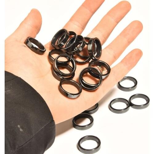 Hematite Rings for Women Men Jewelry Magnetic Ring