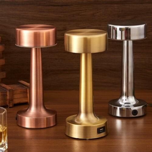 Metal LED Bar Light Touch Adjustable Table Lamp EU/US/UK Recharge Retro Simplicity Vintage Night Lamp For Home Bar Decoration