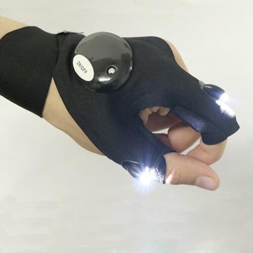 Multifunctional Outdoor Sports Fishing LED Flashlight Left Right Hand Gloves Luminous Lighting Cover Finger Glove Torch