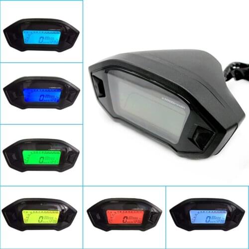 Motorcycle LCD Digital Display Instrument Motorcycle Tachometer Instrument Waterproof Speedometer Tachometer Odometer