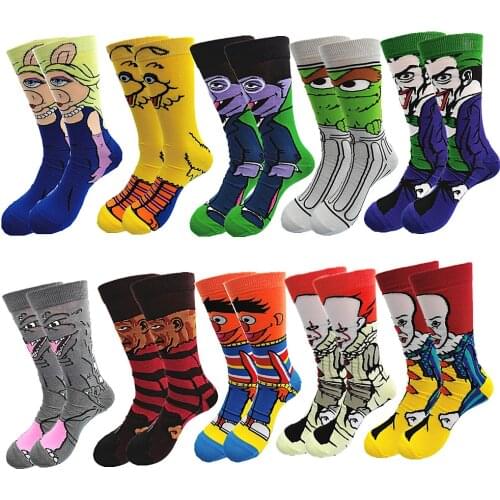 Cartoon Character Clown Men Socks Personalized Novelty Cosplay Leisure Skateboard Tube in Autumn and Winter