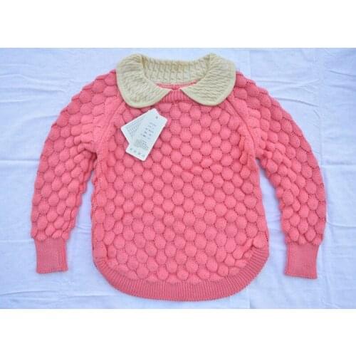 New baby girls sweater autumn winter cotton sweater girls neck short sweater children girls cotton cashmere doll collar pullover