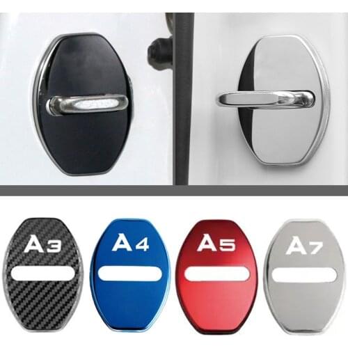 Door Lock Decoration Protection Cover emblem case for Audi A4 B6 B8 B7 A6 C5 C6 Q2 A3 A5 Q3 Q5 Q7 Q8 A7 accessories Car Styling