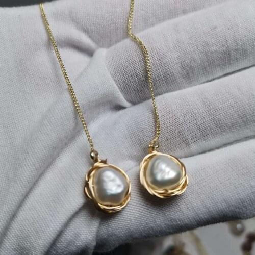 DAIMI Freshwater Pearl Simple And Versatile Personality Temperament Earrings Fashion Jewelry Earrings Handmade Jewelry Wholesale