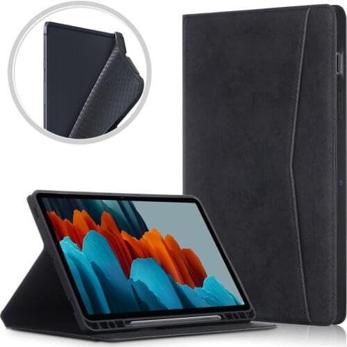 With Pencil Holder Tablet Case For Samsung Galaxy Tab S7 Case 11" 2020 SM-T870 TPU Soft Stand Protective Cover Shell Auto Sleep