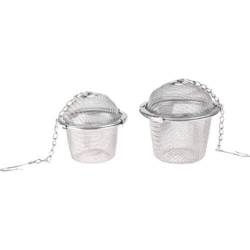 Stainless Steel Bucket Mesh Tea Ball Coffee Soup Strainer Infuser Filter with Chain Drinkware Herbal Leaf Infuser Spice