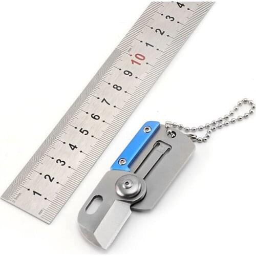 Dog Tag Folding Blade Knife Multi Pocket Knife Stainless Steel Camping Tactical Survival Knives Outdoor Tool with Key Chain Ring