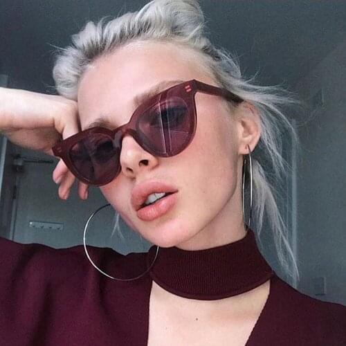 Clear Tinted Lens Cat Eye Sunglasses For Women Men Round Frame Versatile Sun Glasses Streetwear Cateye Eyewear Oculos Feminino