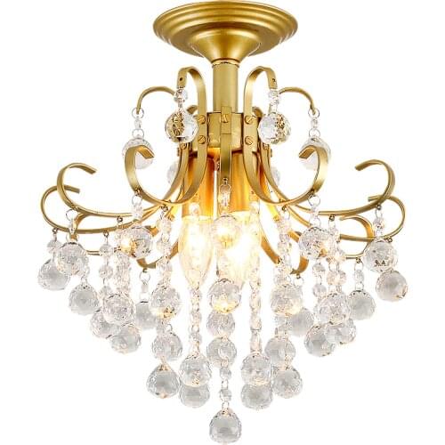 Modern Crystal Chandelier Indoor Lighting For Bedroom Ceiling Chandeliers Gold Black lustres de cristal Avize Light Fixtures