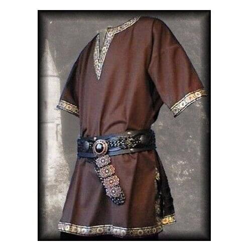 Medieval Renaissance Costumes Men Nobleman Tunic Viking Aristocrat Chevalier Knight Warrior Halloween Cosplay Costumes and belt