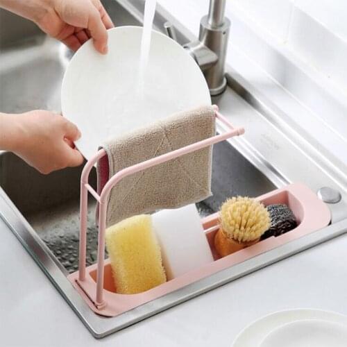 Telescopic Sink Shelf Kitchen Soap Sponge Sink Drain Rack Sinks Holder Organizer Storage Basket Kitchen Gadgets Accessories