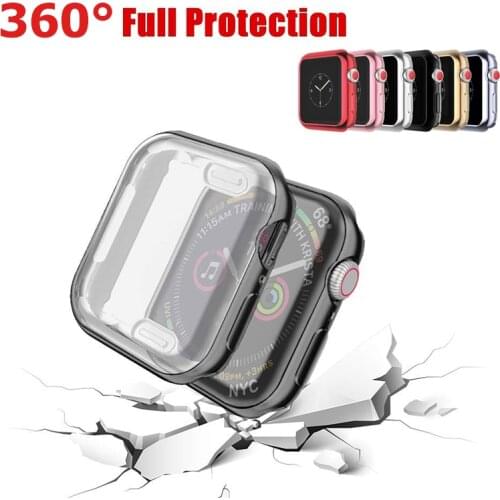 TPU Soft Watch Cover Case for Apple Watch 42mm 38mm 40mm 44mm Clear Bumper Protector for iWatch 4 3 2 1 Full Screen Protector