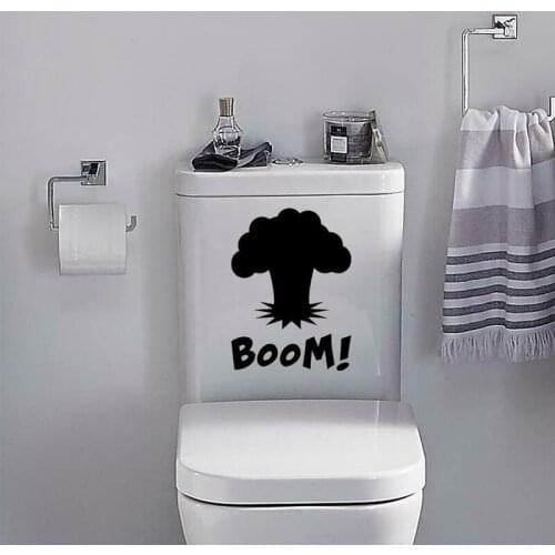 Toilet Funny Sticker BOOM Vinyl Decal Bathroom Window Wall Door Seat Home Decor Loo 20 Colours Available