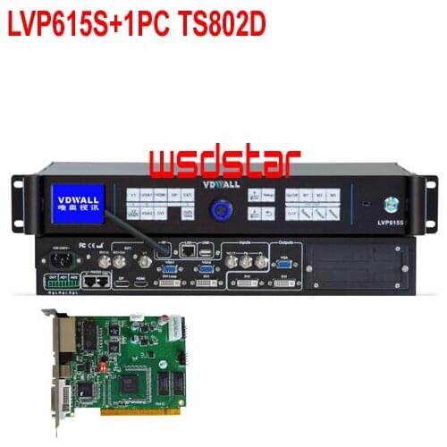VDWALL LVP615S+1PC TS802D Inputs: SDI/DVI/VGA/HDMI/DP/YPbPr 2304*1152 WIFI control LED Video Processor