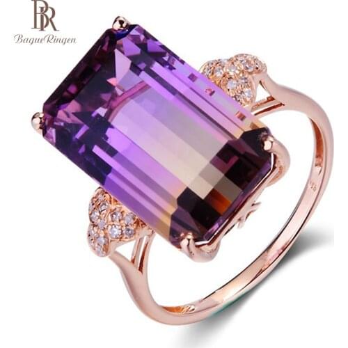 Bague Ringen New Arrivals Luxurious Silver 925 Jewelry Women Ring 18K Rose Gold Colored Tourmaline Coloured Gemstone Hand
