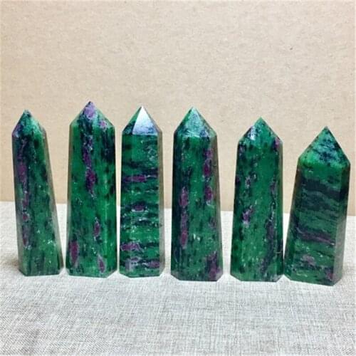 1pcs natural quartz tower crystals healing stones ruby zosite point for Home Decoration