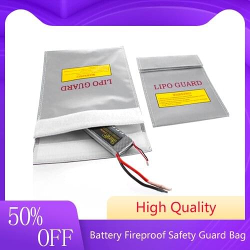 1Pcs Fireproof RC LiPo Li-Po Battery Fireproof Safety Guard Safe Bag Charging Sack Battery Safety Guard Silver Two Size Hot
