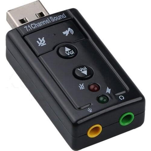1pc External Mini USB 2.0 3D Virtual 480Mbps 7.1 Channel Audio Sound Card Adapter for PC Desktop Notebook