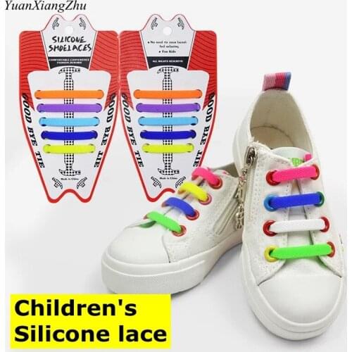 10Pc/Set Children Athletic Running No Tie Shoe Lace Elastic Silicone Shoelaces All Sneakers Fit Strap Shoeslace L10