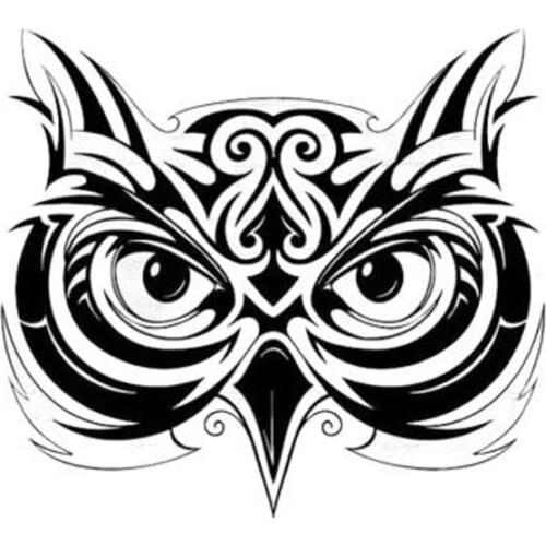 16X14.5CM Owl Head Interesting Vinyl Car Sticker Motorcycle Decal Black/Silver S6-2538