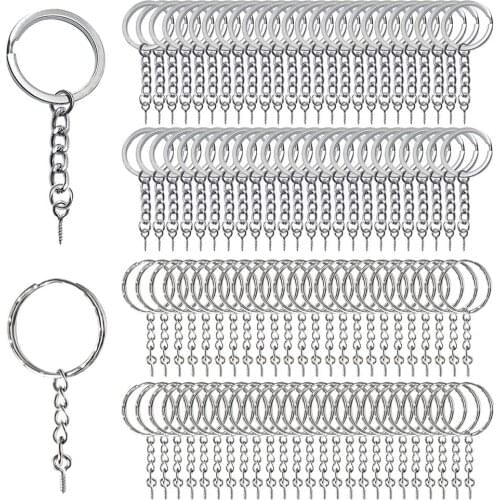 20pcs/lot Screw Eye Pin Key Chain Key Ring keychain Gold Keyrings Split Rings With Screw Key Ring Making