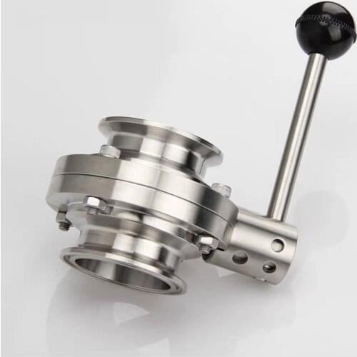 3/4" 19mm SS304 Stainless Steel Sanitary 1.5" Tri Clamp Butterfly Valve Brew Beer Dairy Product
